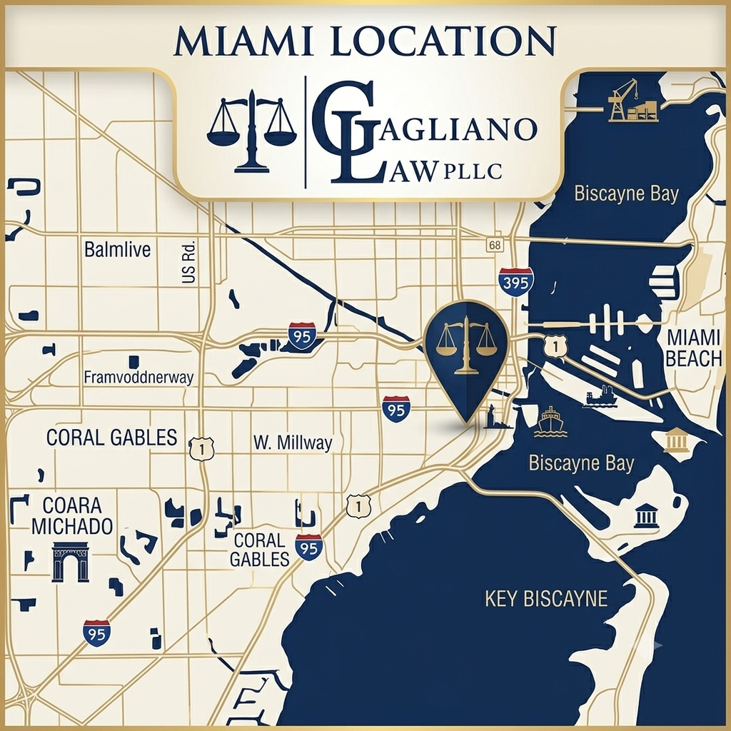 service area map of Gagliano Law PLLC in Miami